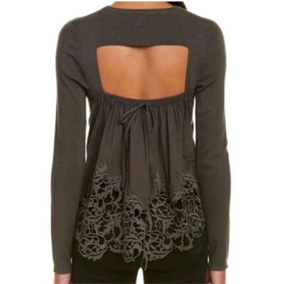 Bailey 44 Love Ya So sweater top with lace back size L - Picture 1 of 9
